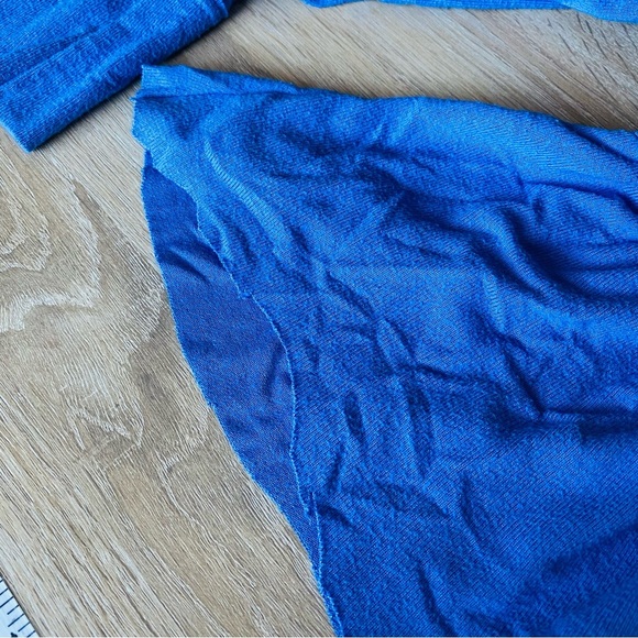 Free People Pullover Long Sleeve Crop Top Blue Sz Small - Picture 8 of 9